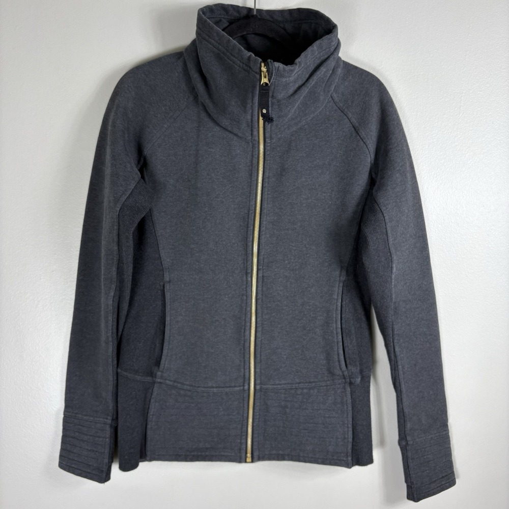 Lululemon Radiant ll Women's 8 Dark Gray Full Zip Mock Neck Long Sleeve Jacket